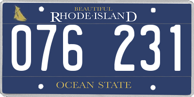 RI license plate 076231
