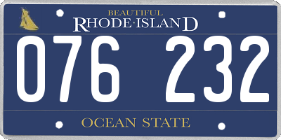 RI license plate 076232