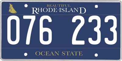 RI license plate 076233