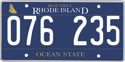 RI license plate 076235