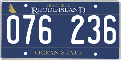 RI license plate 076236