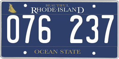 RI license plate 076237