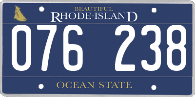RI license plate 076238