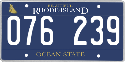 RI license plate 076239