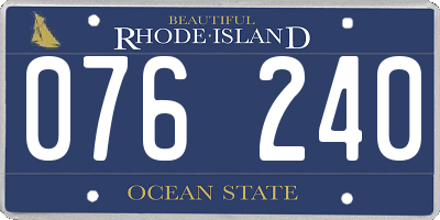RI license plate 076240