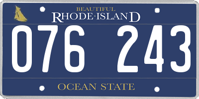 RI license plate 076243