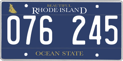 RI license plate 076245