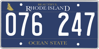 RI license plate 076247
