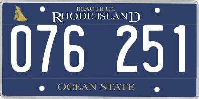 RI license plate 076251