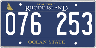 RI license plate 076253