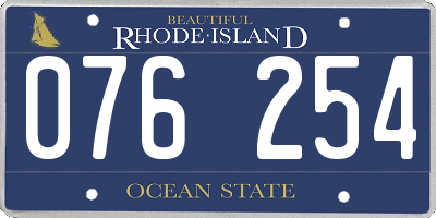 RI license plate 076254
