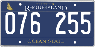 RI license plate 076255