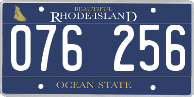 RI license plate 076256