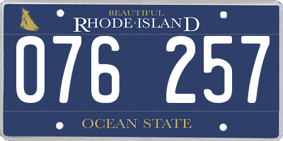RI license plate 076257