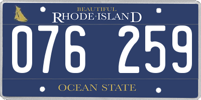 RI license plate 076259