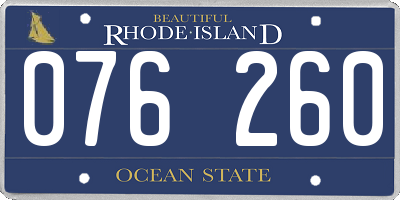 RI license plate 076260