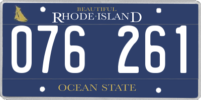 RI license plate 076261
