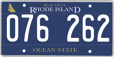 RI license plate 076262