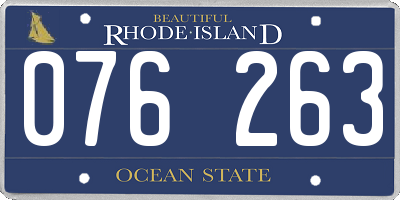 RI license plate 076263