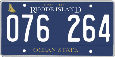 RI license plate 076264