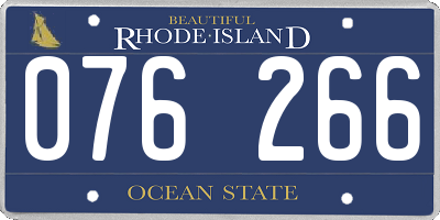 RI license plate 076266