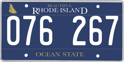 RI license plate 076267