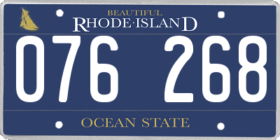 RI license plate 076268