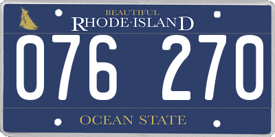 RI license plate 076270