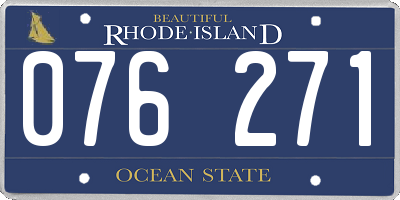 RI license plate 076271