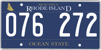 RI license plate 076272