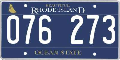 RI license plate 076273