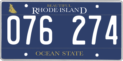 RI license plate 076274
