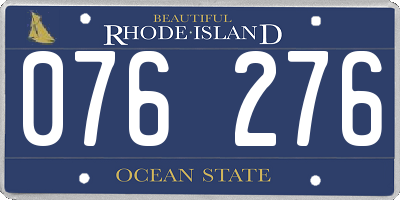 RI license plate 076276