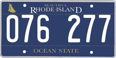 RI license plate 076277