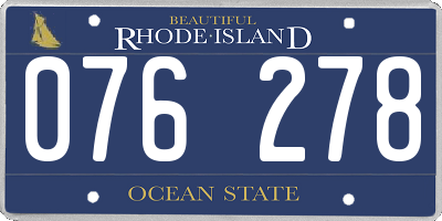 RI license plate 076278