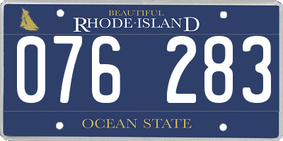 RI license plate 076283