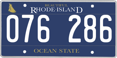 RI license plate 076286