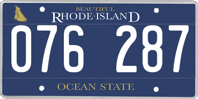 RI license plate 076287