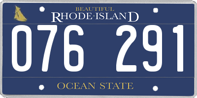 RI license plate 076291
