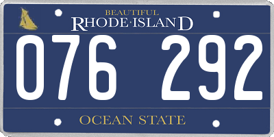 RI license plate 076292