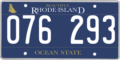 RI license plate 076293