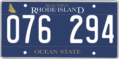 RI license plate 076294