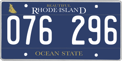 RI license plate 076296