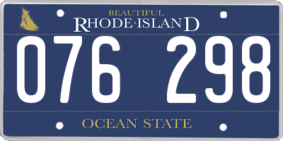 RI license plate 076298