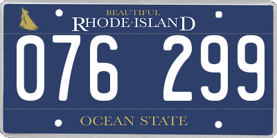 RI license plate 076299