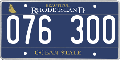 RI license plate 076300
