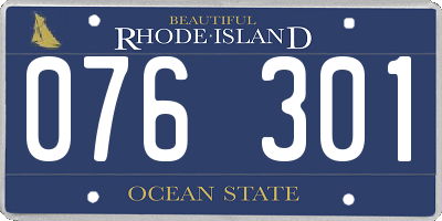 RI license plate 076301