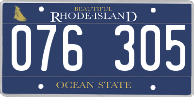 RI license plate 076305