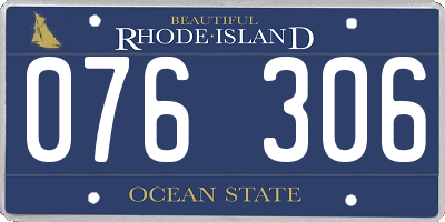 RI license plate 076306