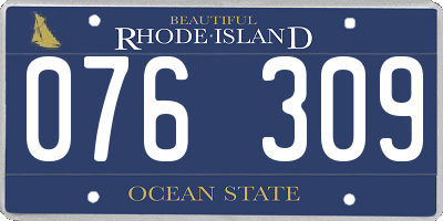 RI license plate 076309
